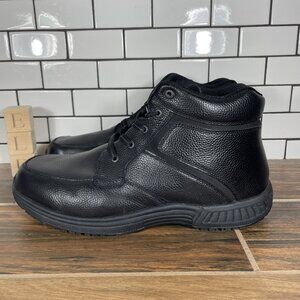 Orthofeet Highline Mens Size 14 Wide 2E Shoes Black Leather Padded Lace Up Boots